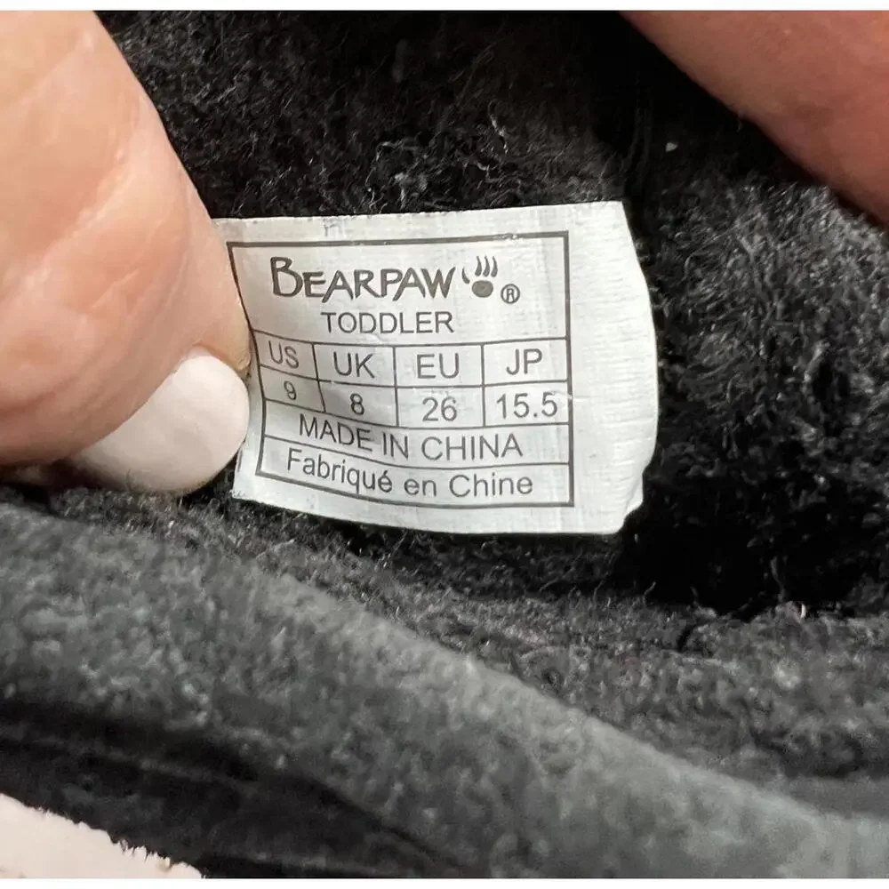 Bearpaw Toddler Black Suede Winter Boots, Size‎ 9